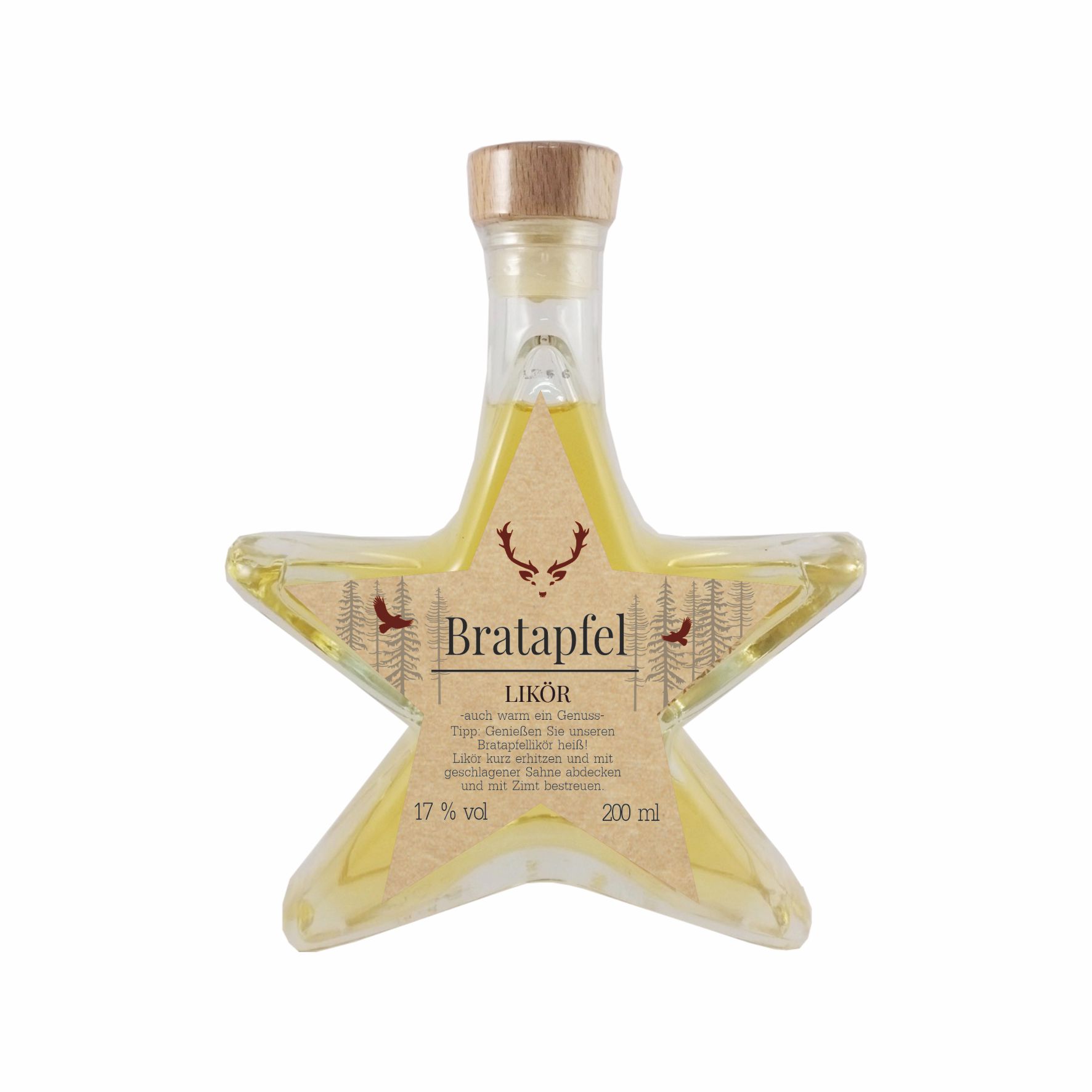 Bratapfel-Likör Sternflasche 17 % vol. ( 200 ml )