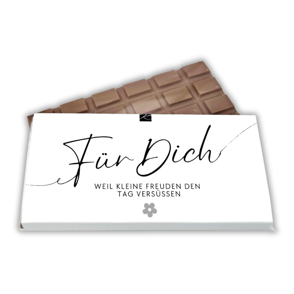 Vollmilch-Schokolade mit Motiv Für dich von Genusswelten Kasberger