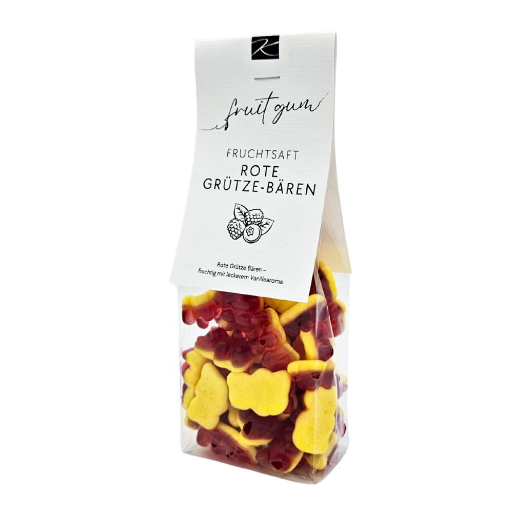 Fruchtsaft-Rote Grütze Bären Gummibonbon 170 g glutenfrei von Genusswelten Kasberger