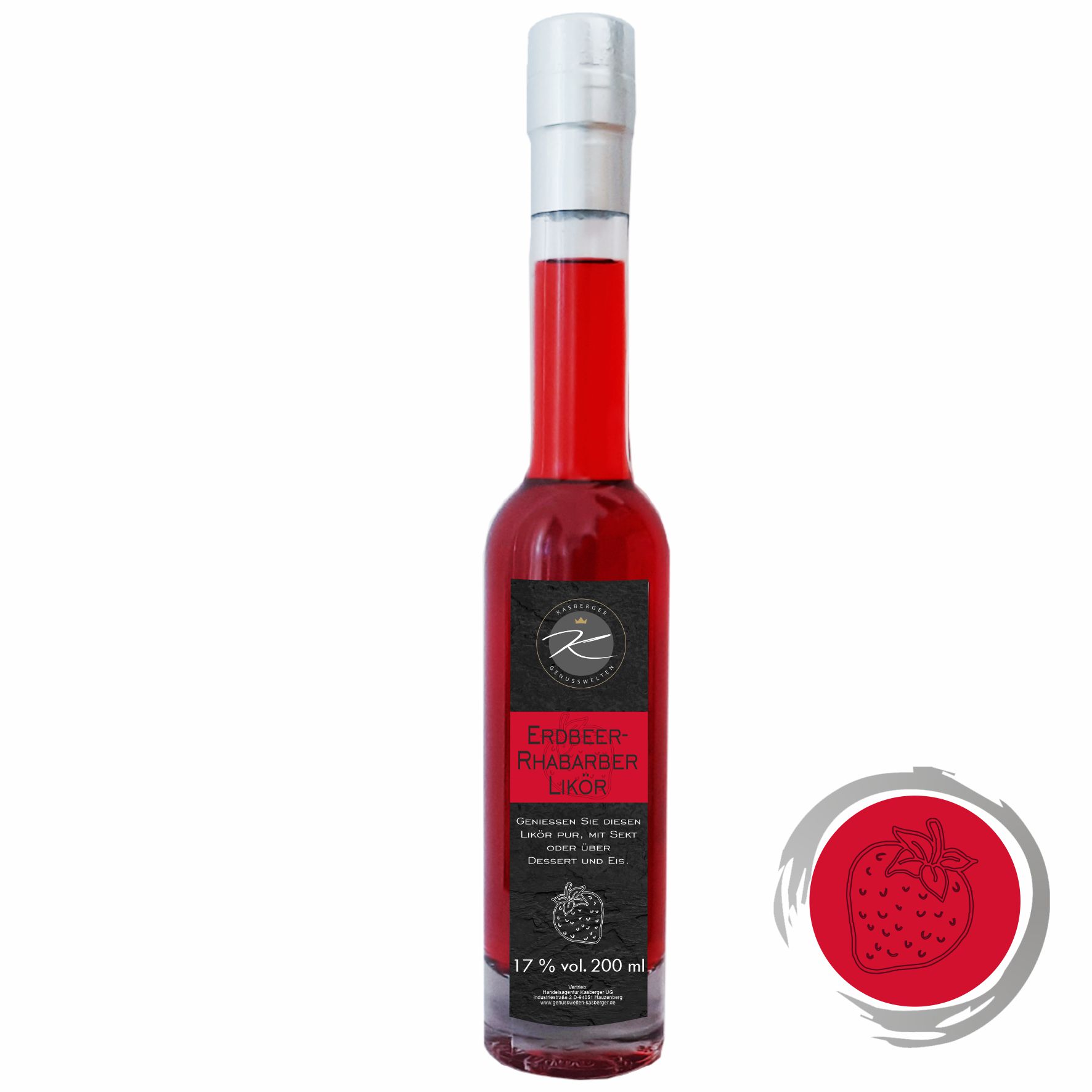 Erdbeer-Rhabarber-Likör 17 % vol (200 ml)