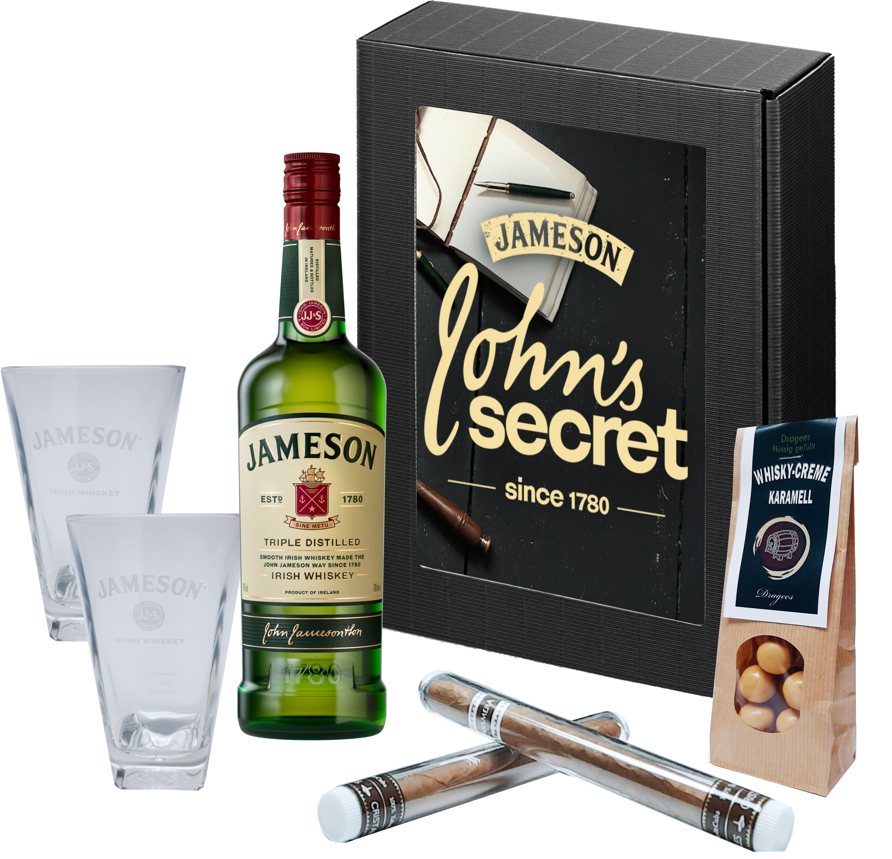 Jameson Geschenkpaket" für den Genießer" | Whiskey Geschenkkorb | 7-teilig