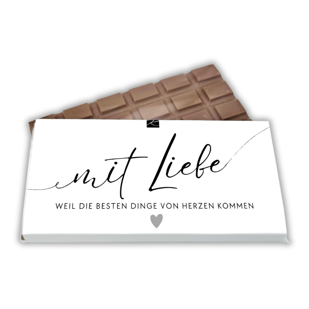 Vollmilch-Schokolade mit Motiv Mit Liebe von Genusswelten Kasberger